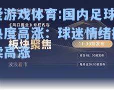 爱游戏体育:国内足球热度高涨：球迷情绪持续高涨